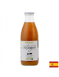 Безсолен костен бульон - пилешки и телешки, БИО С подправки, зеленчуци и ябълков оцет 1 литър