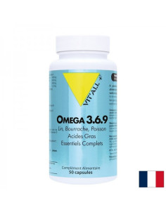 Мозъчна, зрителна и сърдечна функция Oмега 3-6-9 (от рибено, ленено и пореч масло) 50 капсули