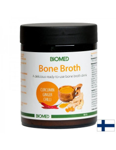 Костен бульон от финландски северен елен (лиофилизиран) С куркумин, джинджифил, чили, ябълков оцет и морска сол 40 g, прах