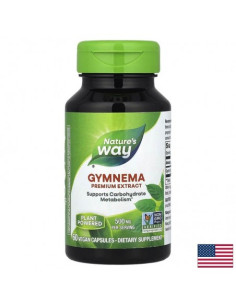 Гимнема – диабет, затлъстяване, висок холестерол Контрол на кръвната захар и теглото Премиум екстракт, 500 mg, 60 капсули