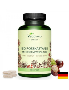 За добро кръвообращение Див кестен и червени лозови листа 120 капсули