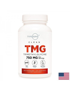 Поддържа нормалните нива на хомоцистеина TMG (триметил глицин) TypeZero 750 mg х 120 капсули