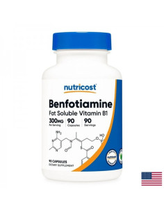 Витамин В1 (Бенфотиамин) – за нервната система Увреждане на нервите, когнитивен спад, алкохолизъм 300 mg, 90 капсули за 3 мес