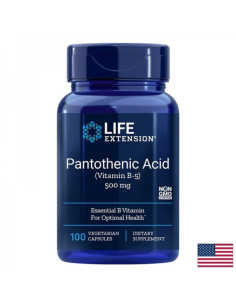 Pantothenic Acid Vitamin B5 Пантотенова киселина (витамин В5) 500 mg x 100 V капсули