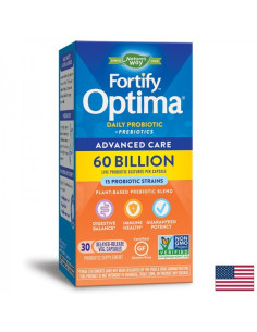 Пробиотик + пребиотици – специална грижа Fortify Optima Probiotic Advanced Care 60 млрд. активни пробиотици, 30 капсули със з