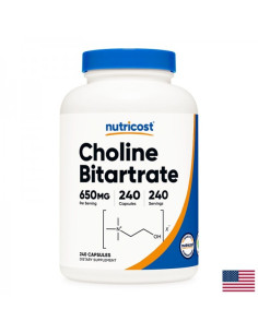Холин битартрат (Витамин В4) - Мозъчна функция Choline Bitartrate 240 капсули