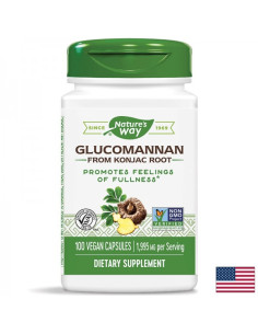 Глюкоманан от корен на конджак Контрол на апетита и кръвната захар 665 mg, 100 капсули