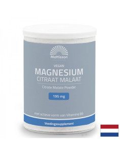 Нервна и сърдечно-съдова системи Магнезий (цитрат, малат) веган + витамин В6 125 g прах