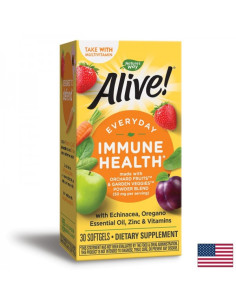 Алайв имунна формула с масло от риган, билки, витамини и цинк Alive! Immune Health 30 софтгел капсули