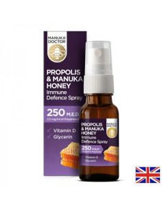 Propolis - Manuka Honey Immune Defence Spray 250 M.E.D Спрей за гърло с прополис (250 M.E.D), мед от манука и витамин D3 20 m