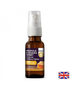 Propolis - Manuka Honey Immune Defence Spray 100 M.Е.D. Спрей за уста с мед от манука, прополис и витамин D, 20 ml