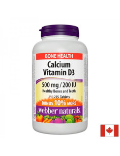 Калций 500 mg + Витамин D3 200 IU За здрави кости и зъби 275 таблетки