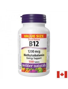 Витамин B12 (метилкобаламин) Енергия и подкрепа за нервната система 150 таблетки с удължено освобождаване
