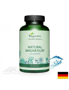 Натурален морски магнезий Natural Magnesium 180 таблетки, 100- Vegan