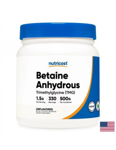 За нормални нива на хомоцистеина Бетаин aнхидрос (триметилглицин) TMG 500 g, прах