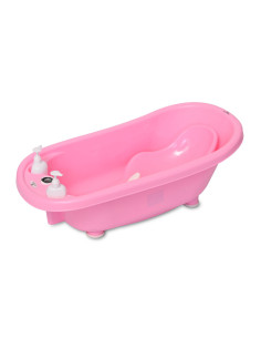 Бебешка вана с оттичане, термометър и подложка Lorelli, розова 2