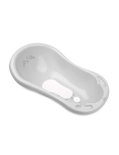Бебешка нехлъзгаща вана с оттичане Lorelli Little Stars, grey, 84 см
