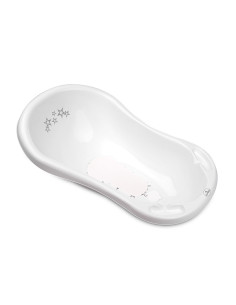 Бебешка нехлъзгаща вана с оттичане Lorelli Little Stars, white, 84 см