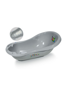 Бебешка нехлъзгаща вана с източване Lorelli 84 см. Little Bear, сива
