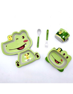 Детски сервиз за хранене Raya Toys Bamboo fibre, Animals, 5 части 2