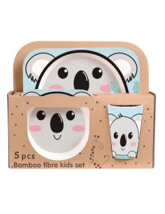 Детски сервиз за хранене Raya Toys Bamboo fibre, Животни, 5 части 2