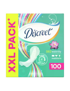 DISCREET Део Водна Лилия Мултиформ, ежедневни дамски превръзки, 100 бр.
