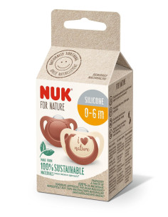 NUK for NATURE биберон залъгалка силикон 0-6 мес. 2бр. Червена 2