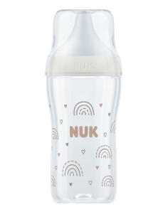 NUK Perfect Match Шише РР 260мл. със силиконов биберон за хранене M, 3+ мес. Дъга