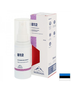 Витамин В12 (метилкобаламин) – биологично активна форма Нервна и сърдечносъдова система Спрей с вкус на мента 30 ml, 200 впръ