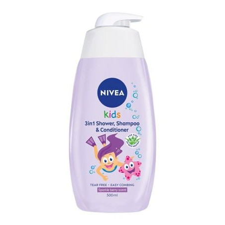 NIVEA Kids Детски 2в1 душ-гел и шампоан за момичета