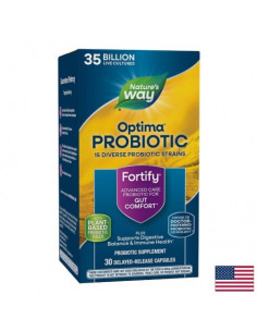 Пробиотик + пребиотици – ежедневна грижа Fortify Optima Probiotic Everyday Care 35 млрд. активни пробиотици, 30 капсули със з