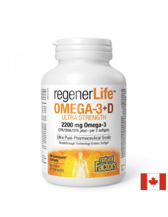 Омега-3 (ЕРА DHA 680335) + Витамин D3 500 IU RegenerLife 90 софтгел капсули