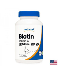 Коса и кожа Биотин (Витамин В7) 10000 µg, 240 капсули