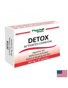 Детокс активен въглен 260 mg, 20 капсули