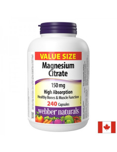 Релакс на мускулите и нервната система Магнезий цитрат (с висока абсорбция) 150 mg , 240 капсули