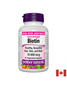Биотин екстра сила за кожата, косата и ноктите 10 000 mcg, 45 капсули за 45 дни прием
