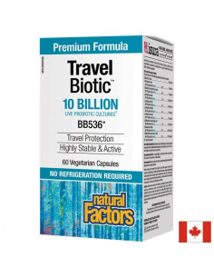 Пробиотик за подкрепа при далечни пътувания Travel Biotic BB536 10 млрд. активни пробиотици, 60 капсули