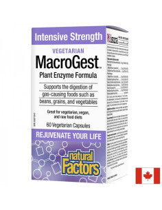 Растителни храносмилателни ензими MacroGest За вегетарианци, вегани и придържащи се към суровоядство 60 капсули
