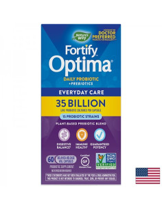 Пробиотик + пребиотици – ежедневна грижа Fortify Optima Probiotic Everyday Care 35 млрд. активни пробиотици, 60 капсули със з