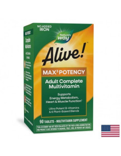 Мултивитамини Алайв Max6 максимум сила - без желязо Alive! Max6 Potency Multivitamin 90 капсули
