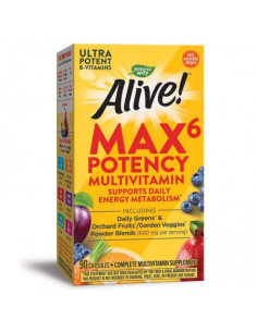 Мултивитамини Алайв Max6 максимум сила - без желязо Alive! Max6 Potency Multivitamin 90 капсули 2