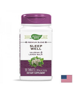 Премиум формула за добър сън и релаксация Sleep Well - с валериана, маточина и витамин В2 50 таблетки