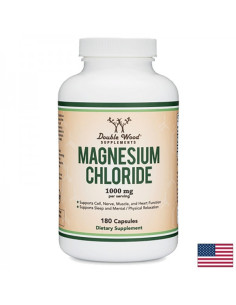 Магнезий хлорид – мускулна, сърдечна и мозъчна функция 60 mg, 180 капсули за 3 месеца прием