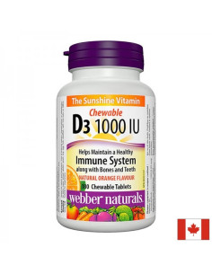 Здрави кости и зъби Витамин D3 1000 IU 180 дъвчащи таблетки с вкус на портокал