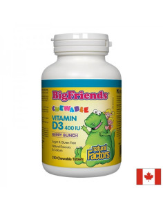 Имунитет Витамин D3 Big Friends за деца 400 IU х 250 дъвчащи таблетки с вкус горски плодове
