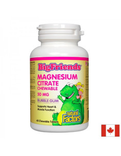 Магнезий (цитрат) за деца Big Friends 50 mg х 60 дъвчащи таблетки с вкус на дъвка