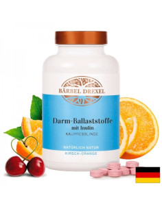 Фибри от акация, цикория и гума гуар При нарушена чревна флора и запек 280 дъвчащи таблетки с вкус на череша и портокал