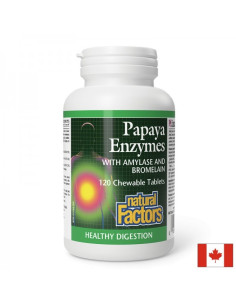 Храносмилане Папая Eнзими с Амилаза и Бромелаин 120 дъвчащи таблетки