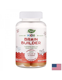 Детска формула за стимулиране на мозъчната дейност Kids Brain Builder 60 желирани таблетки