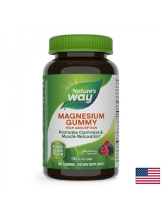 Мускулна функция, сърдечно и неврологично здраве Магнезий (цитрат) 100 mg х 60 желирани таблетки, с вкус на горски плодове